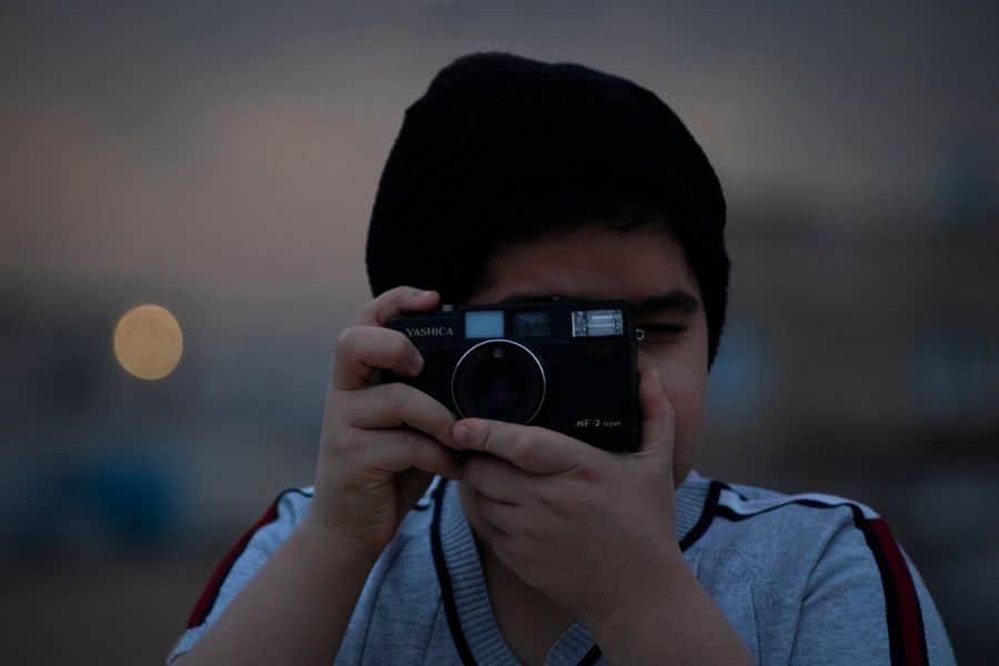 Cámara vintage para fotografía urbana
