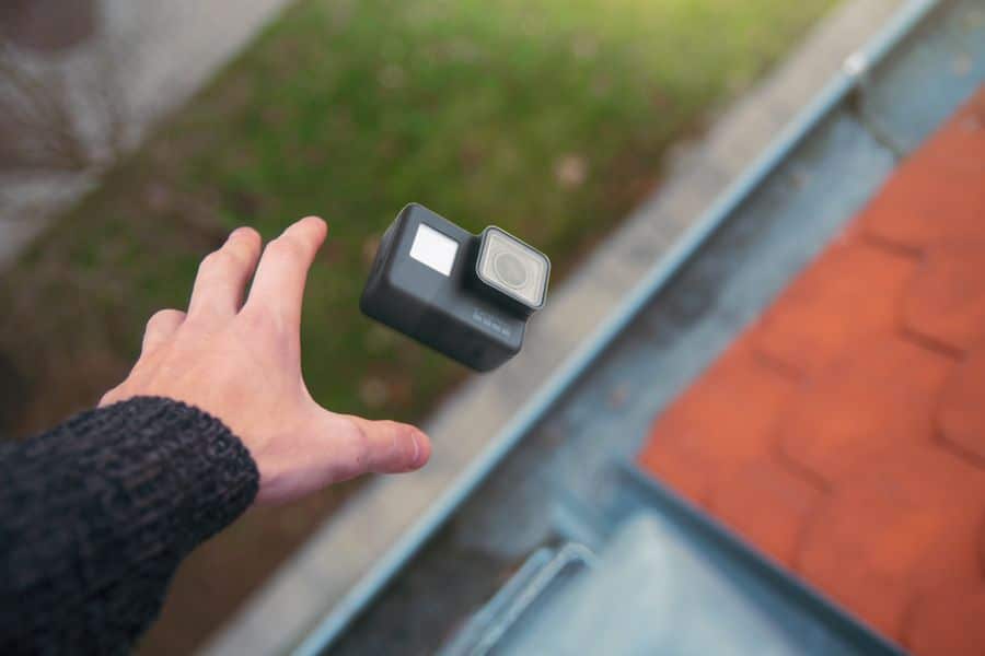 GoPro cámara en lanzamiento aéreo